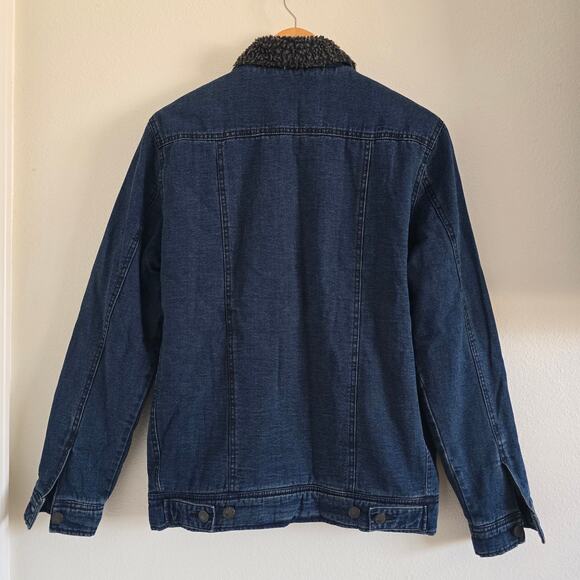 *NWT Faherty Mens Sherpa Lined Storm Rider Jacket Indigo Blue Size S Utility - Picture 4 of 11